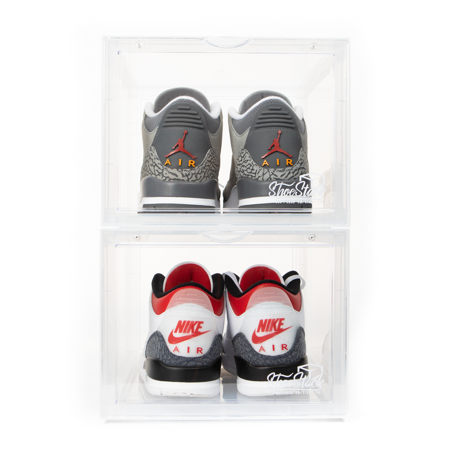 front view plastic shoe box front view front drop