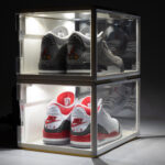 sound activated led display box white stack with jordans