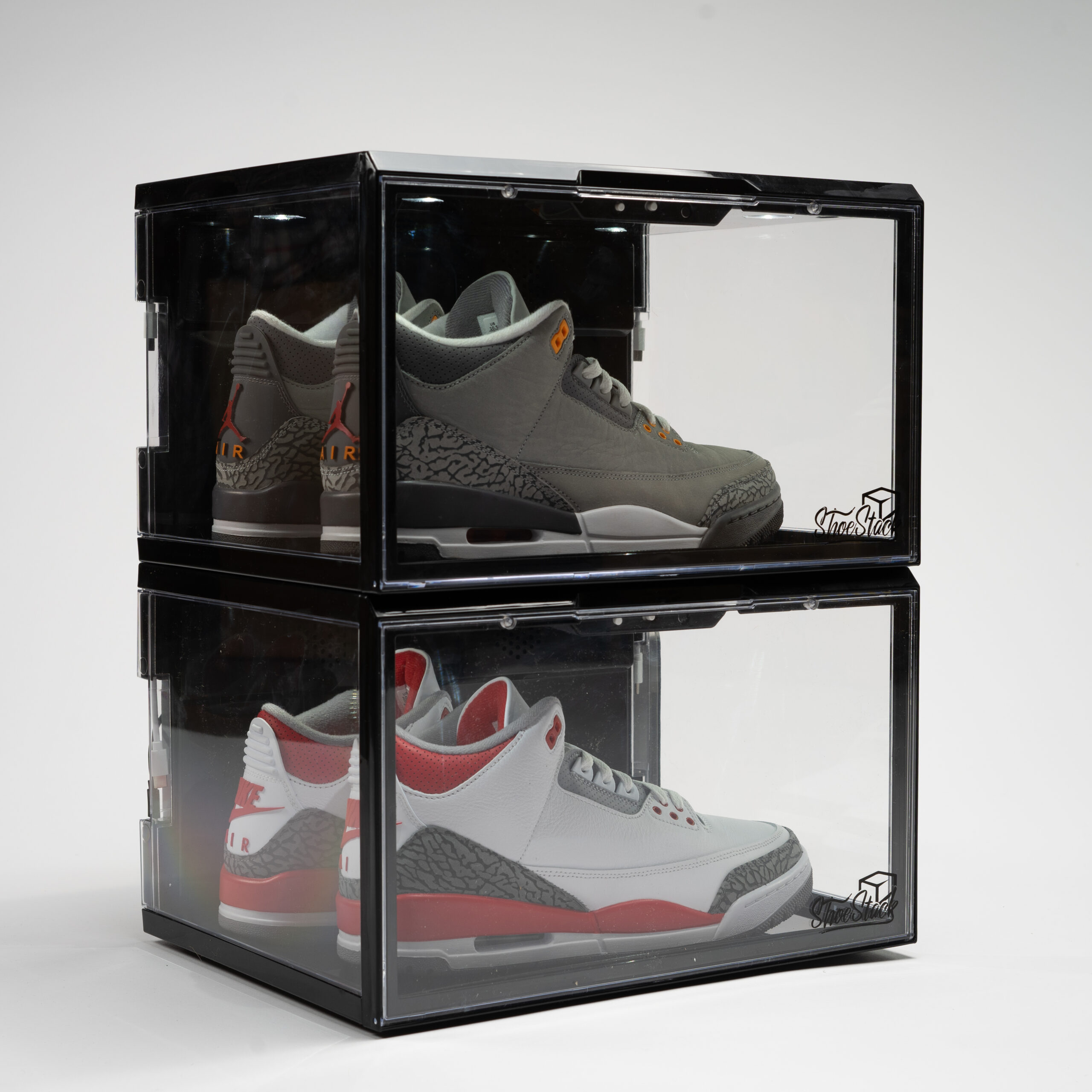 sound activated led shoe box black stackable