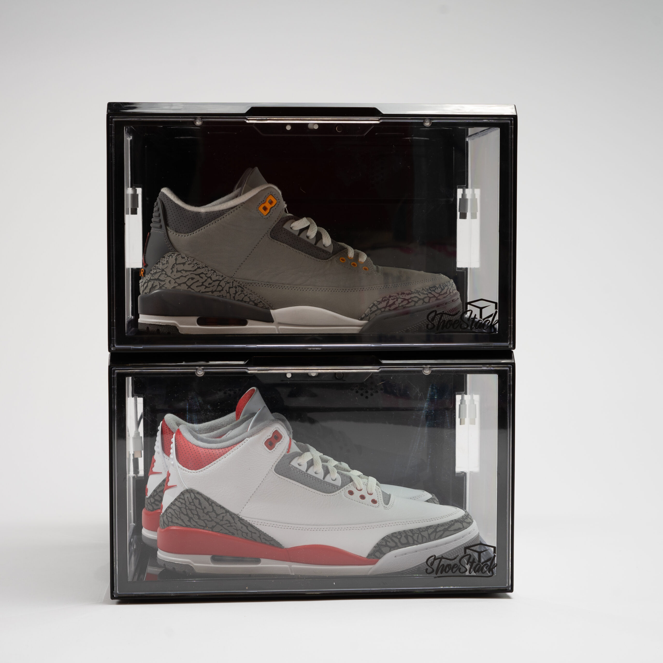 sound activated led shoe box black front on view