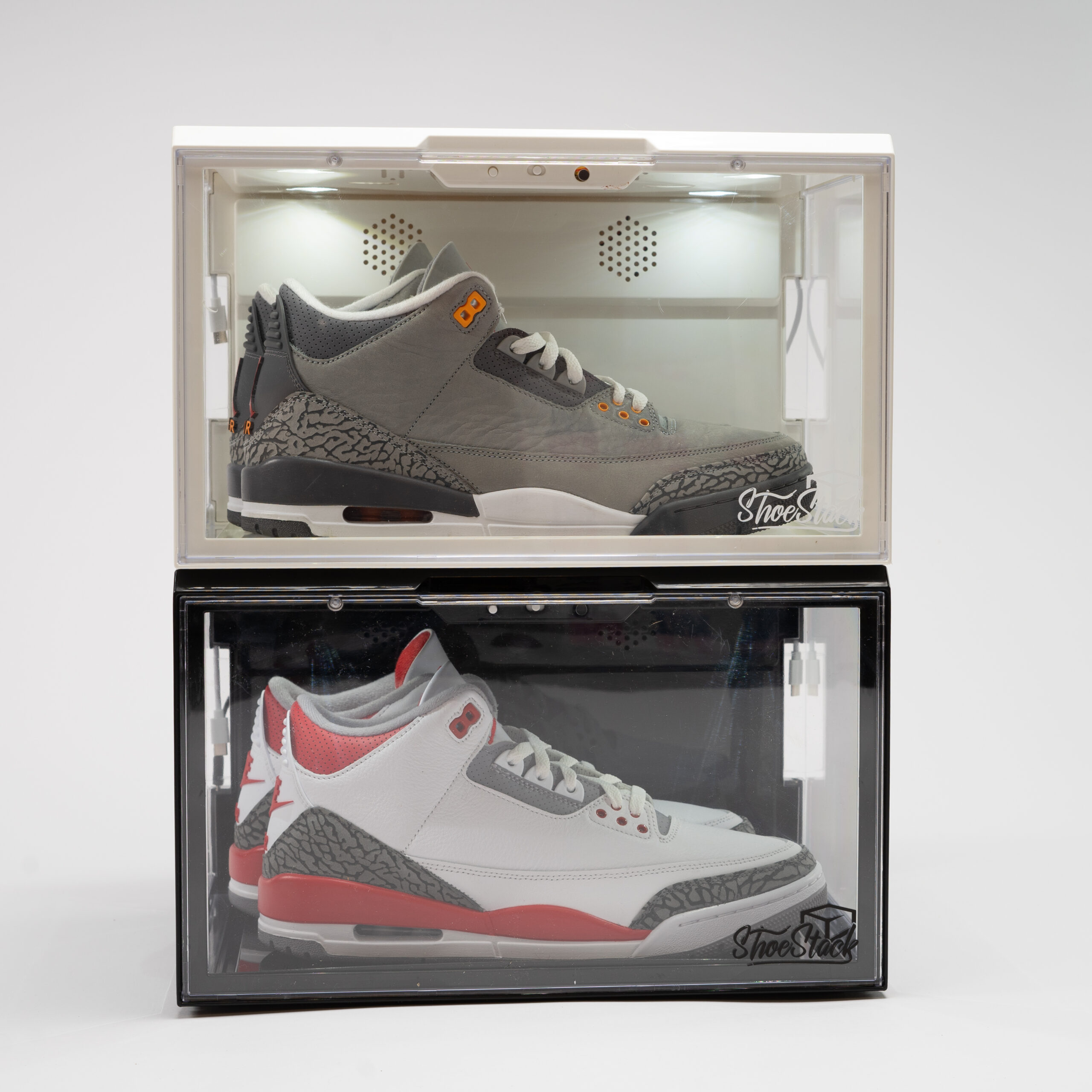 sound activated led stackable shoe box front on view