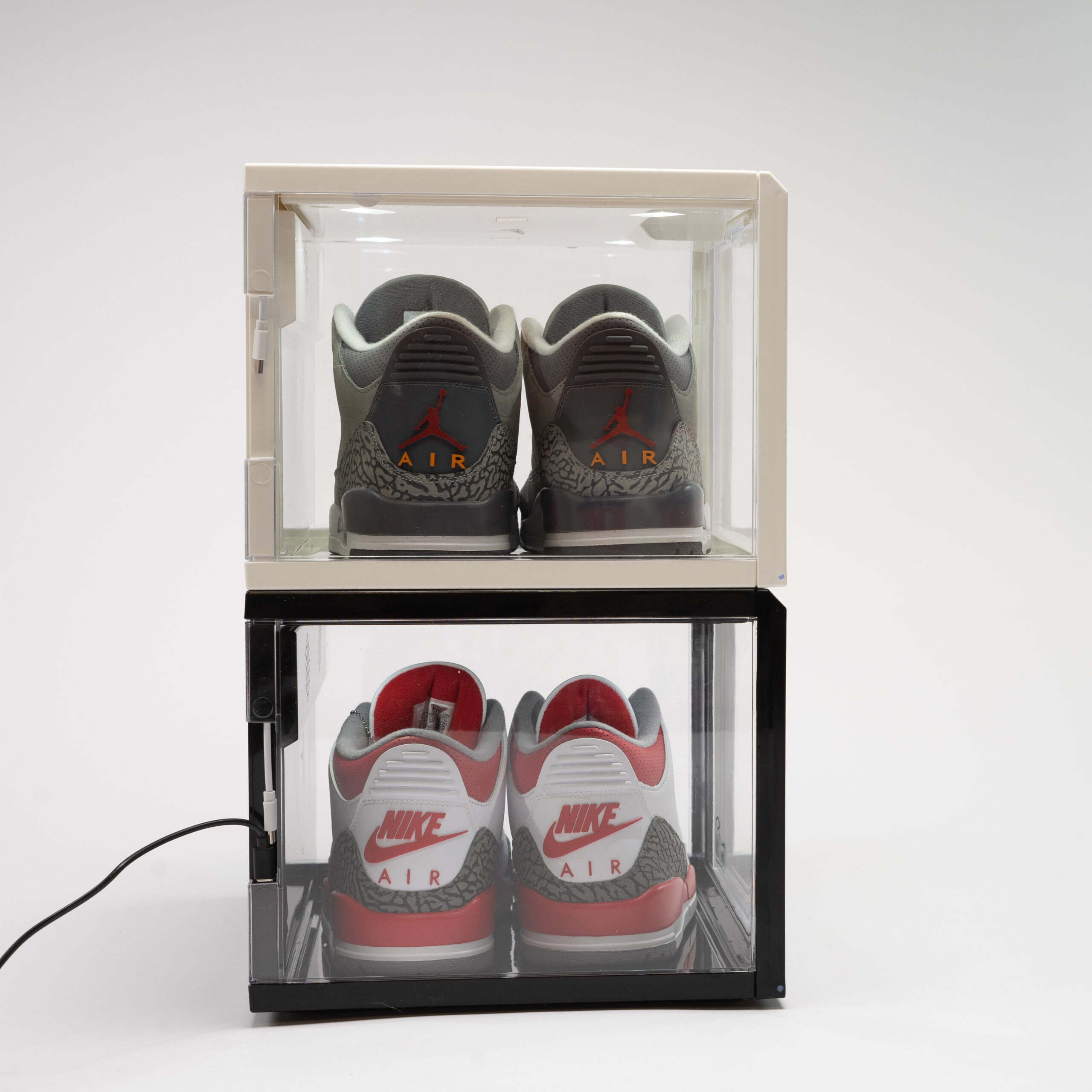 sound actived led shoe box black and white front view