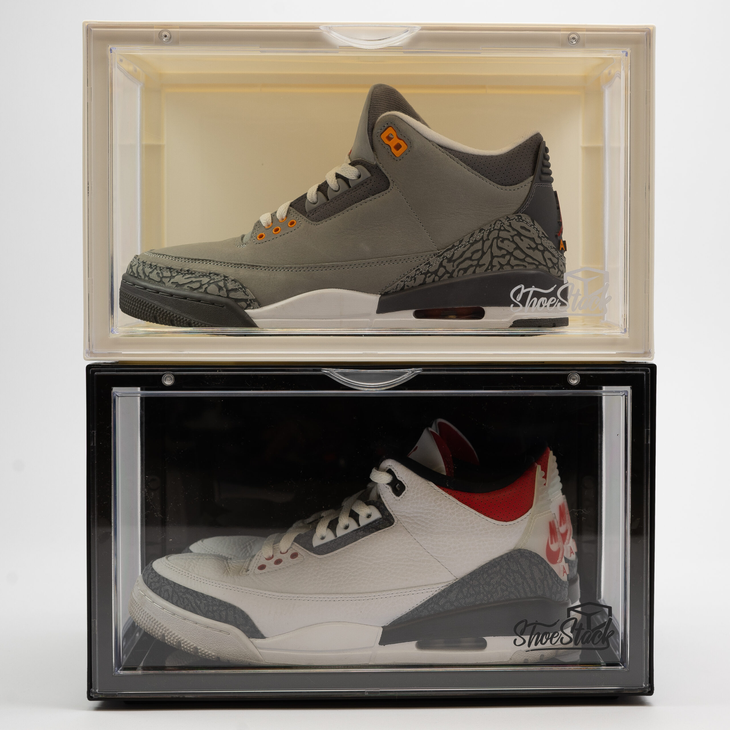 black and white front view