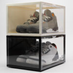 black and white shoe storage crates 180