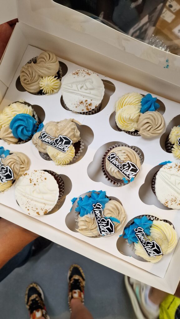 Personalised ShoeStack cupcakes kindly made by one of our local customers!