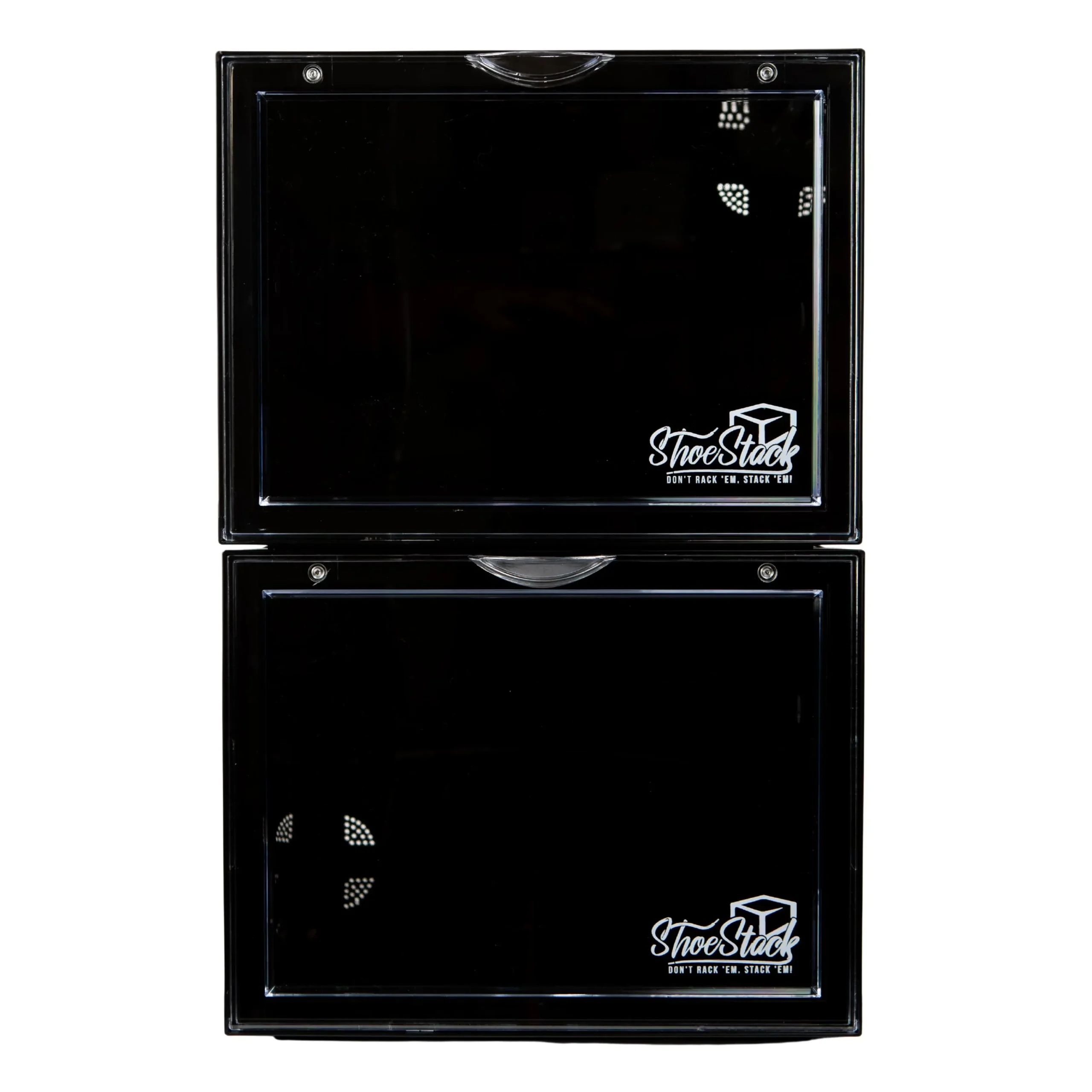 front view black shoe box