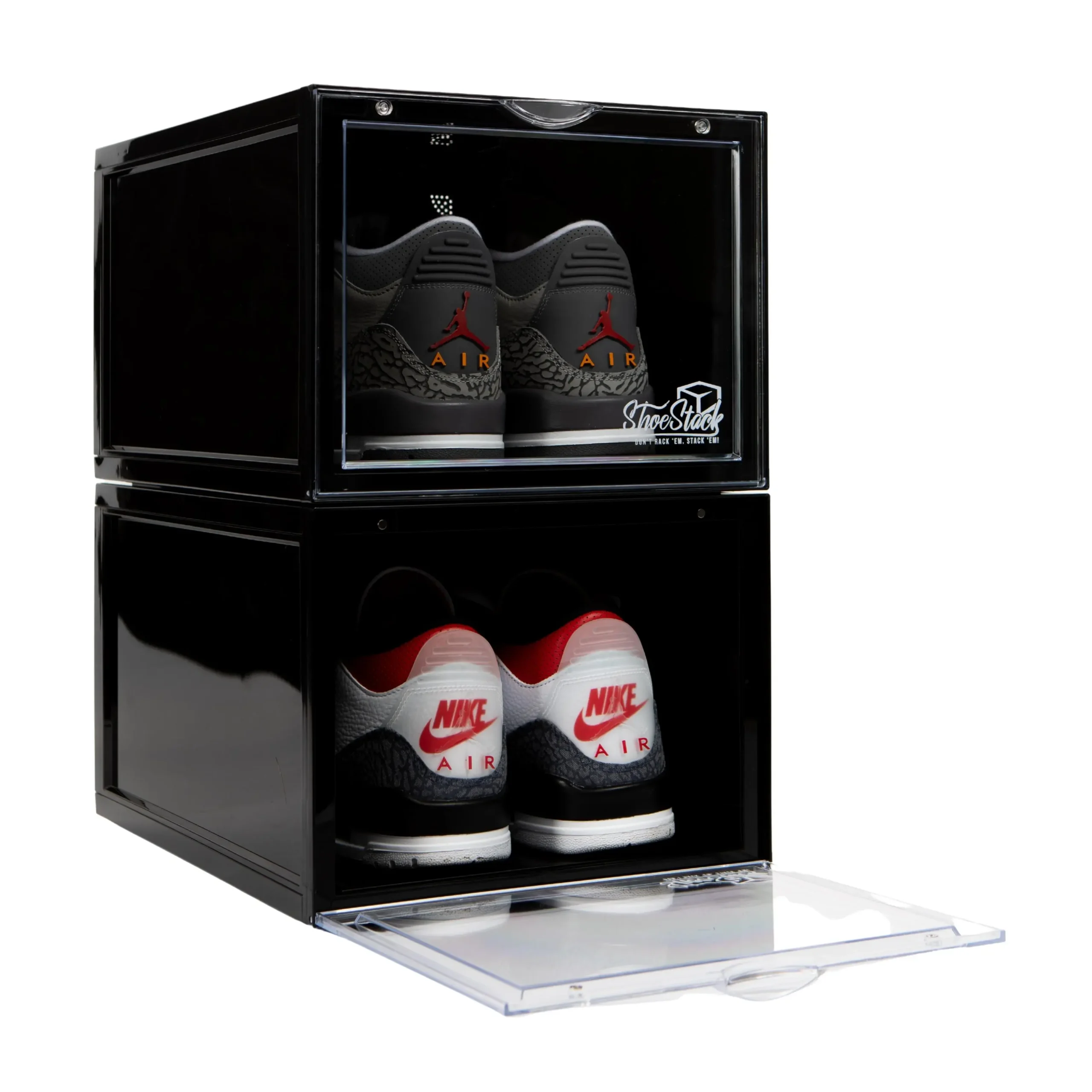 shoe storage boxes stackable