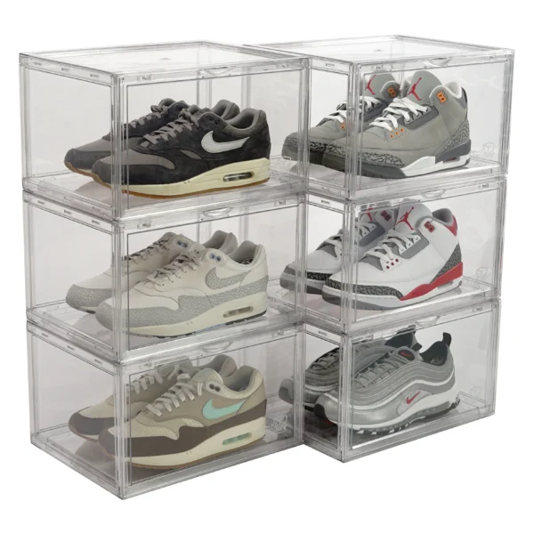 acrylic shoe box stack