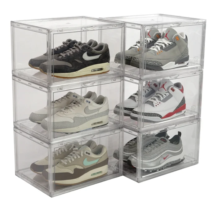 acrylic shoe box stack