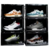 shoe storage boxes stackable shoe boxes black side view