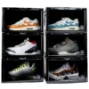 shoe storage boxes stackable shoe boxes black side view
