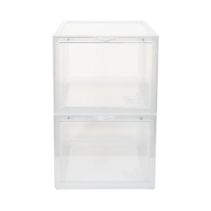 shoe storage boxes clear front view