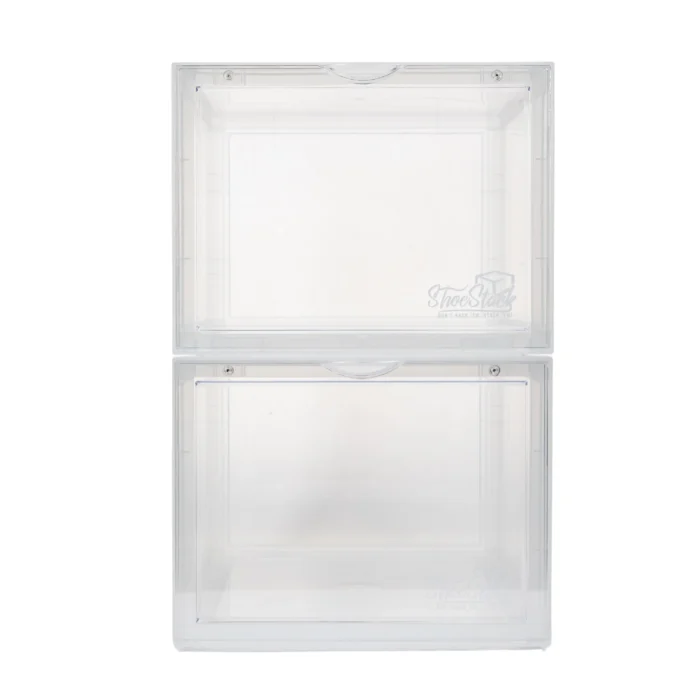 shoe storage shoestack clear boxes front