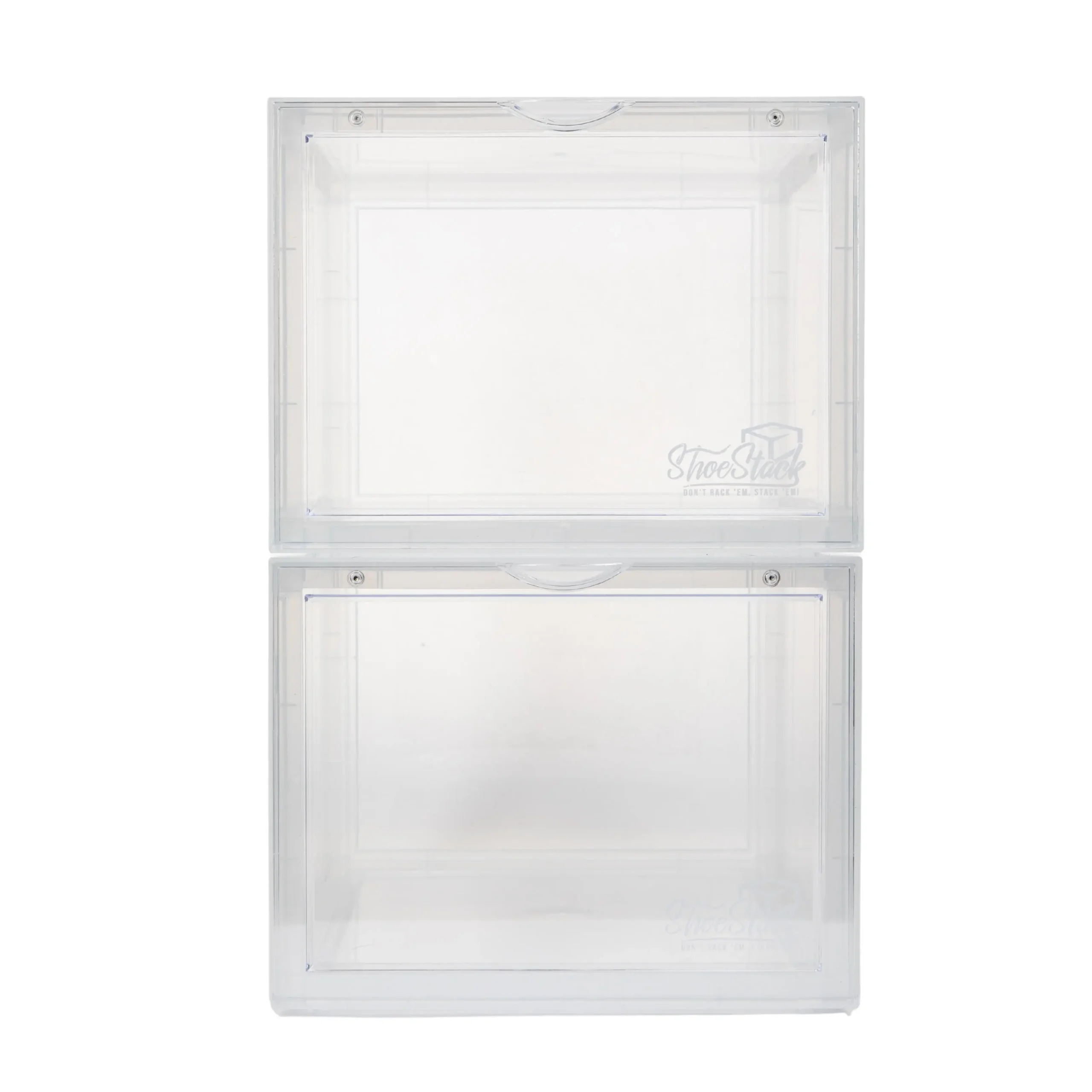 shoe storage shoestack clear boxes front